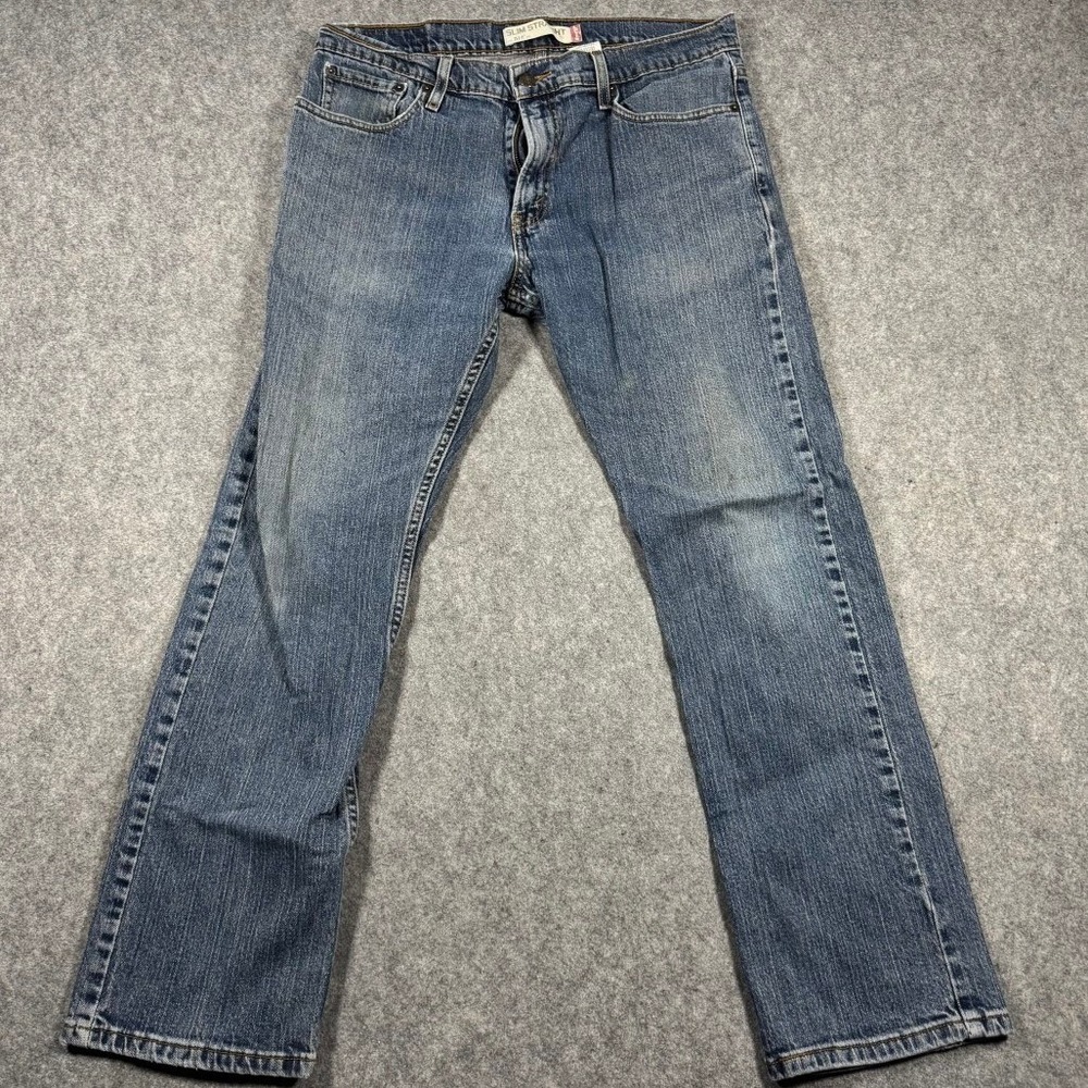 Levis‎ 514 Slim Straight Mens Blue Jeans Medium Wash 32x28 Stretch Denim VTG Y2K